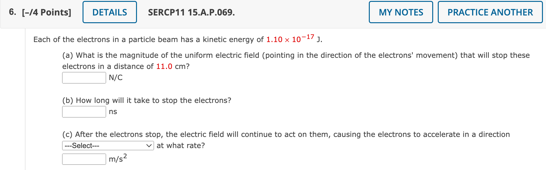 Solved Each of the electrons in a particle beam has a | Chegg.com