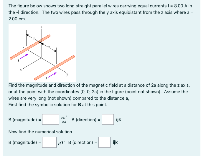 Solved The figure below shows two long straight parallel | Chegg.com