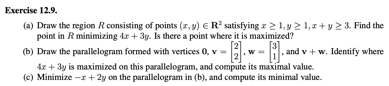 Solved Exercise 12.9. (a) Draw the region R consisting of | Chegg.com
