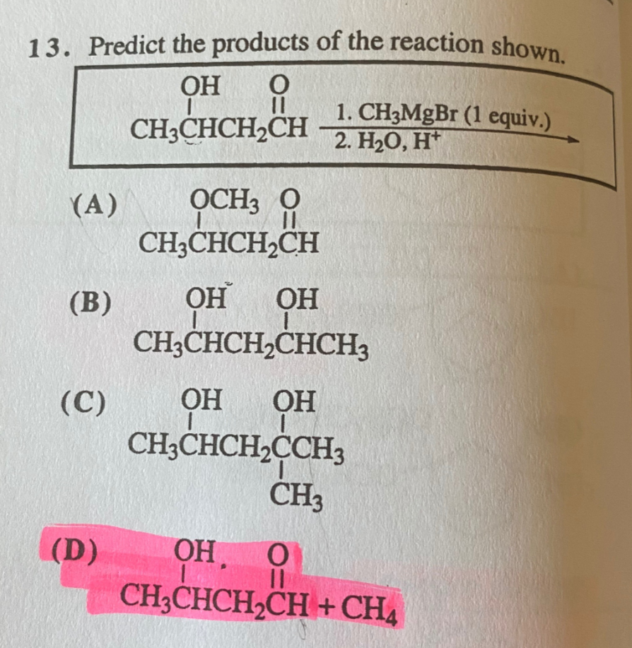 Solved 13 Predict The Products Of The Reaction Shown Oh Chegg Com