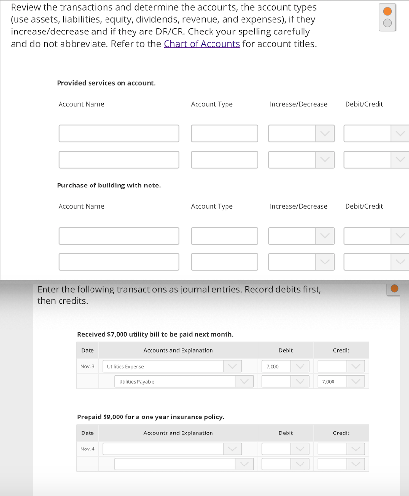 Solved Review the transactions and determine the accounts, | Chegg.com