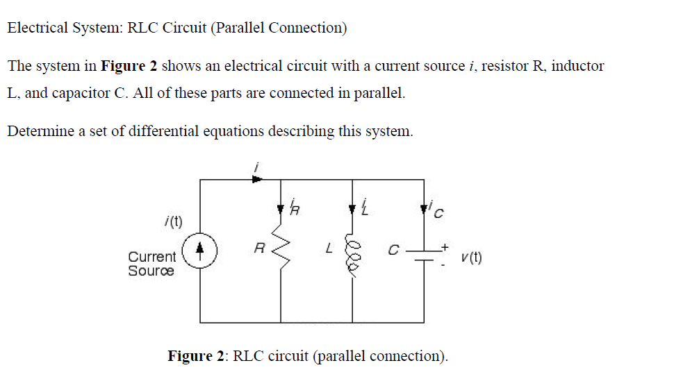 Solved Electrical System: RLC Circuit (Parallel Connection) | Chegg.com