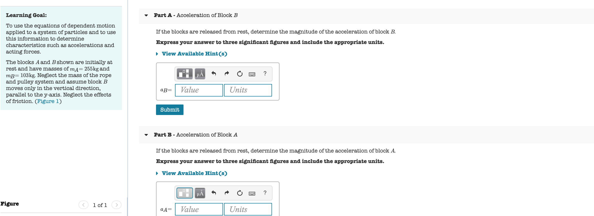 Solved - Part A - Acceleration Of Block B Learning Goal: To | Chegg.com