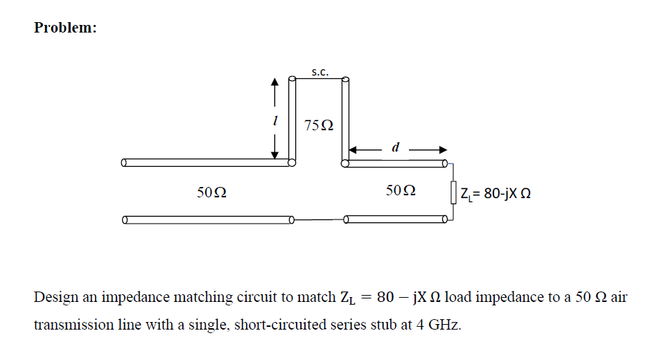 Problem:Design An Impedance Matching Circuit To Match | Chegg.com