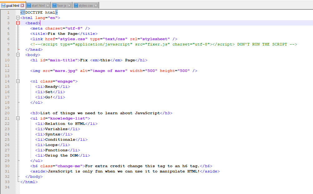 Solved Goal Html Start Html Fixer Js Styles Js Chegg Com