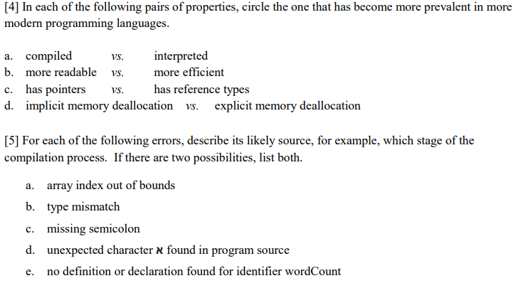 Solved [4] In each of the following pairs of properties, | Chegg.com