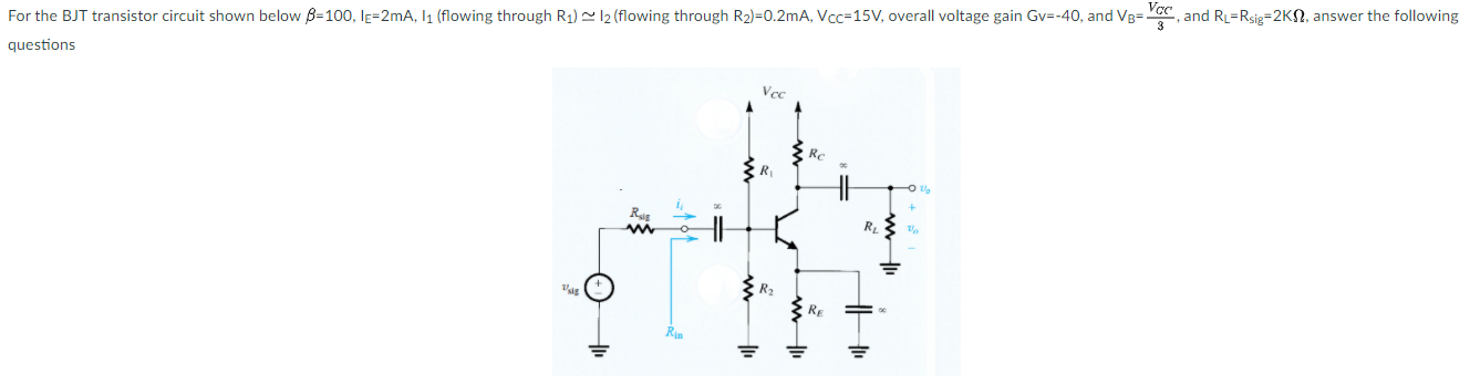 Solved For the BJT transistor circuit shown below B=100, | Chegg.com
