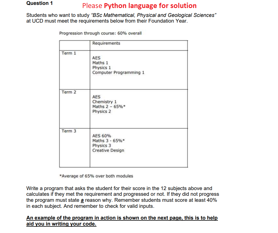 Solved Question 1 Please Python language for solution | Chegg.com