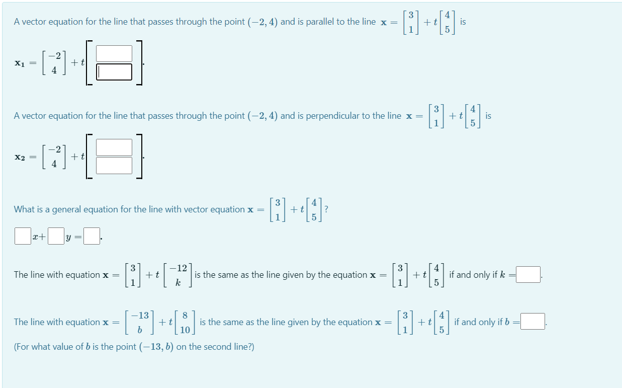 Solved A vector equation for the line that passes through | Chegg.com