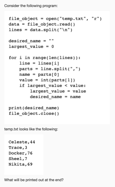 Solved Which of the following programs will open a file with | Chegg.com