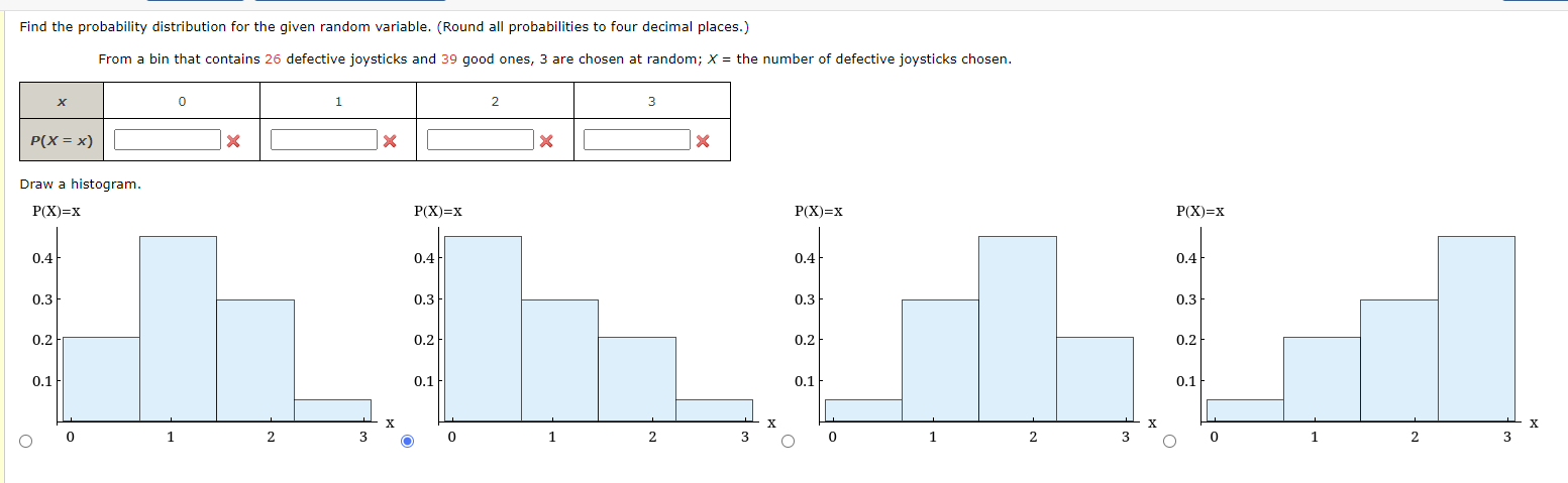 Solved Find the probability distribution for the given | Chegg.com
