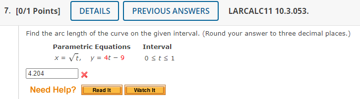 Solved Find The Arc Length Of The Curve On The Given | Chegg.com