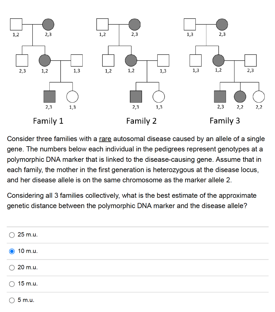 Consider three families with a rare autosomal disease | Chegg.com