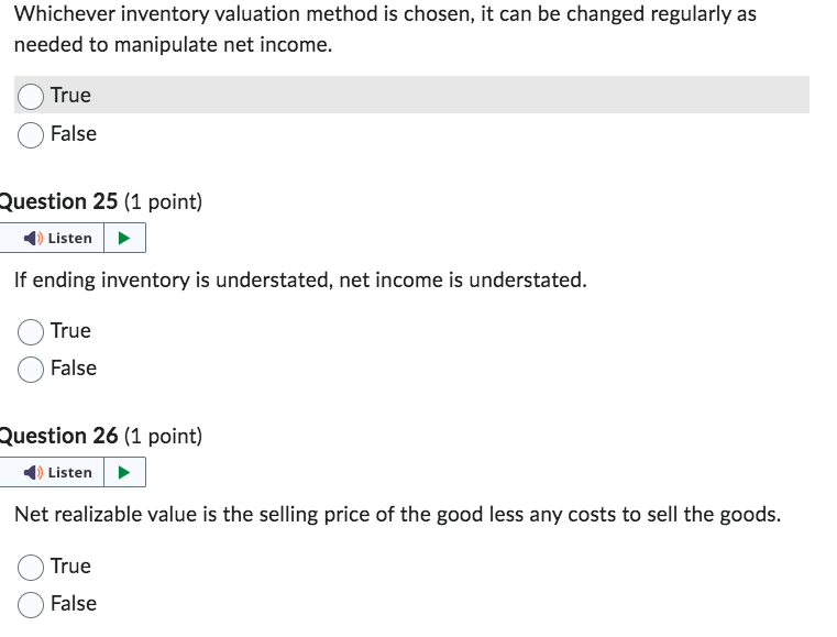 Solved Whichever Inventory Valuation Method Is Chosen, It | Chegg.com