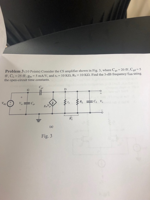 Solved Problem 3 (10 Points) Consider the CS amplifier shown | Chegg.com