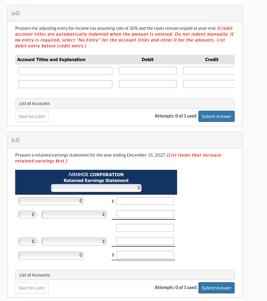 Solved Ivanhoe Corporation's balance sheet at December 31, | Chegg.com