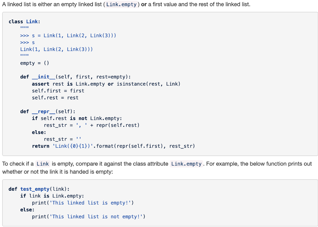 Solved linked list is either an empty linked list ( Link. | Chegg.com