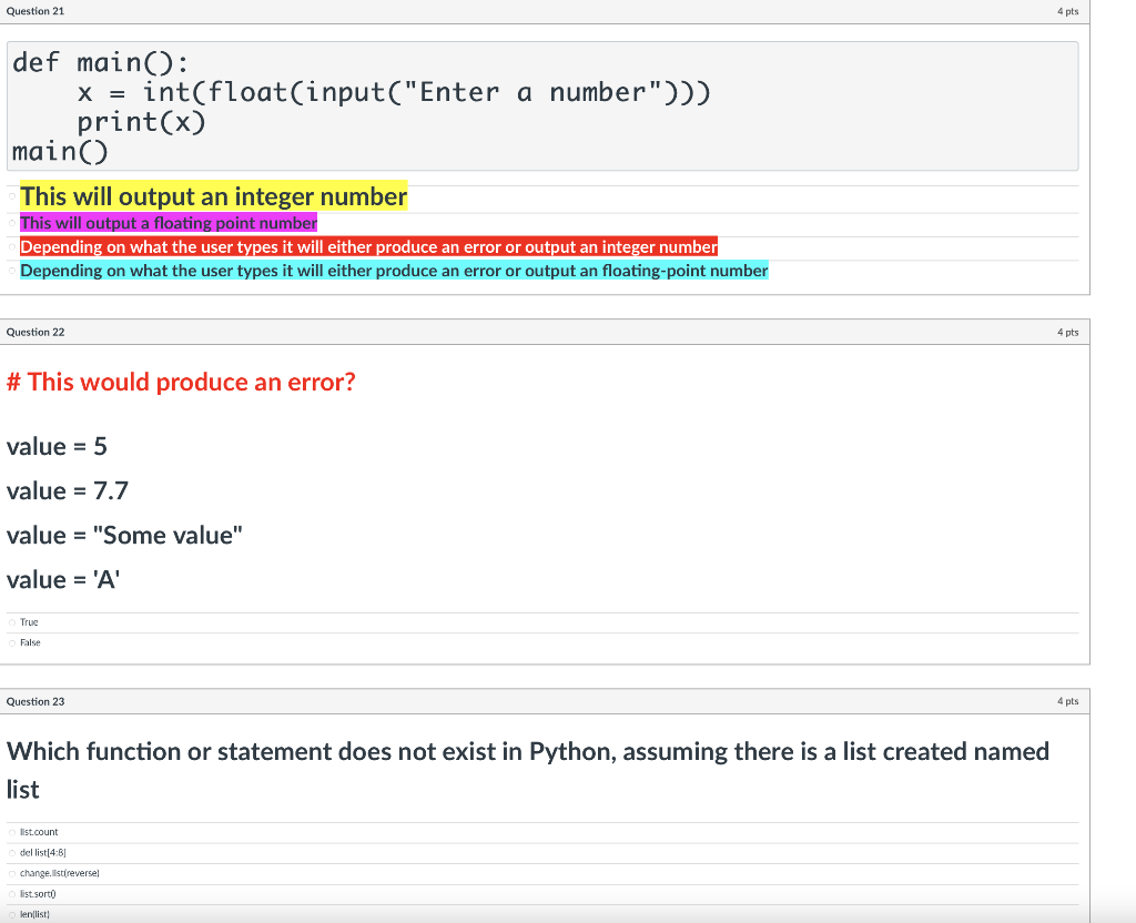 Solved def main(): x=int(float( input("Enter a number"))) | Chegg.com