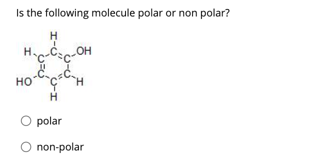 Solved Is The Following Molecule Polar Or Non Polar Н 3131