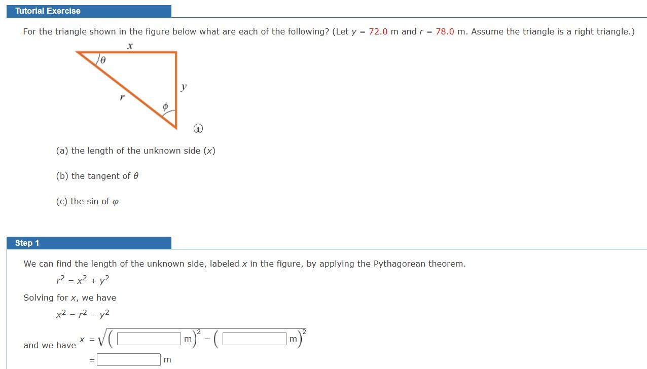 Solved For the triangle shown in the figure below what are | Chegg.com