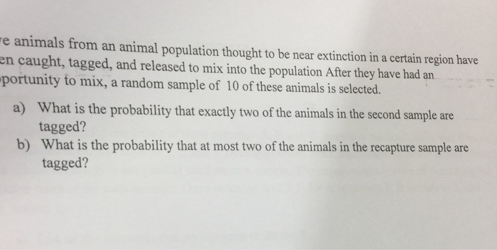 Solved e animals from an animal population thought to be | Chegg.com