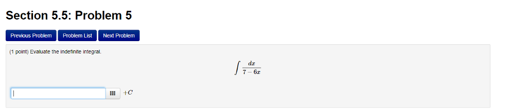 Solved Section 5.5: Problem 5 Previous Problem Problem List | Chegg.com