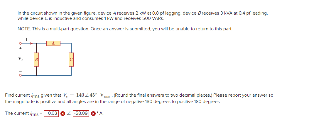 Solved In The Circuit Shown In The Given Figure, Device A | Chegg.com