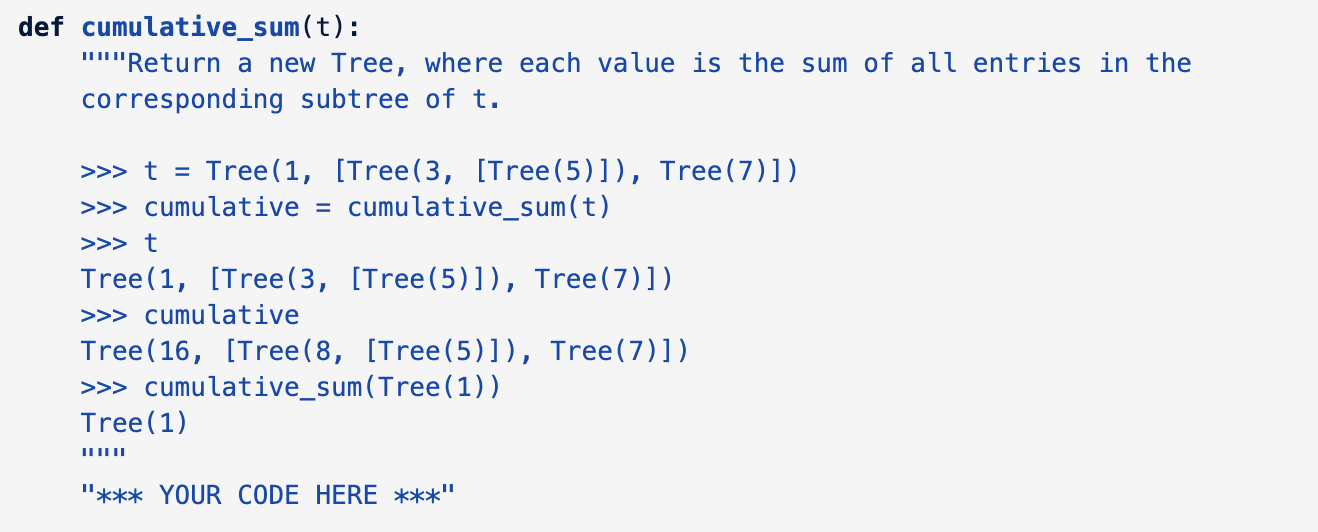 Solved Write a function cumulative_sum that returns a new | Chegg.com