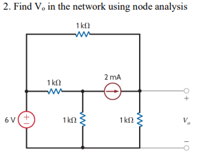 Solved Find Vo ﻿in the network using node analysis | Chegg.com