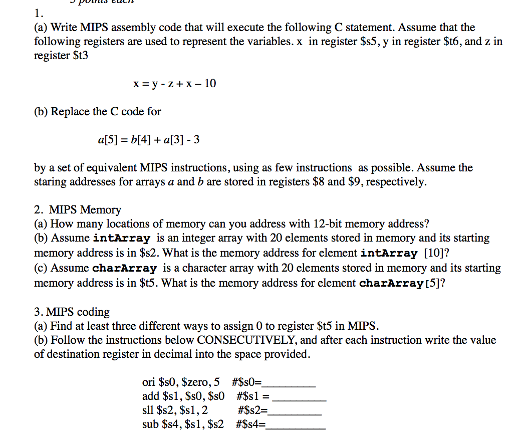 Solved Pulills Culil Write Mips Assembly Code Execute F