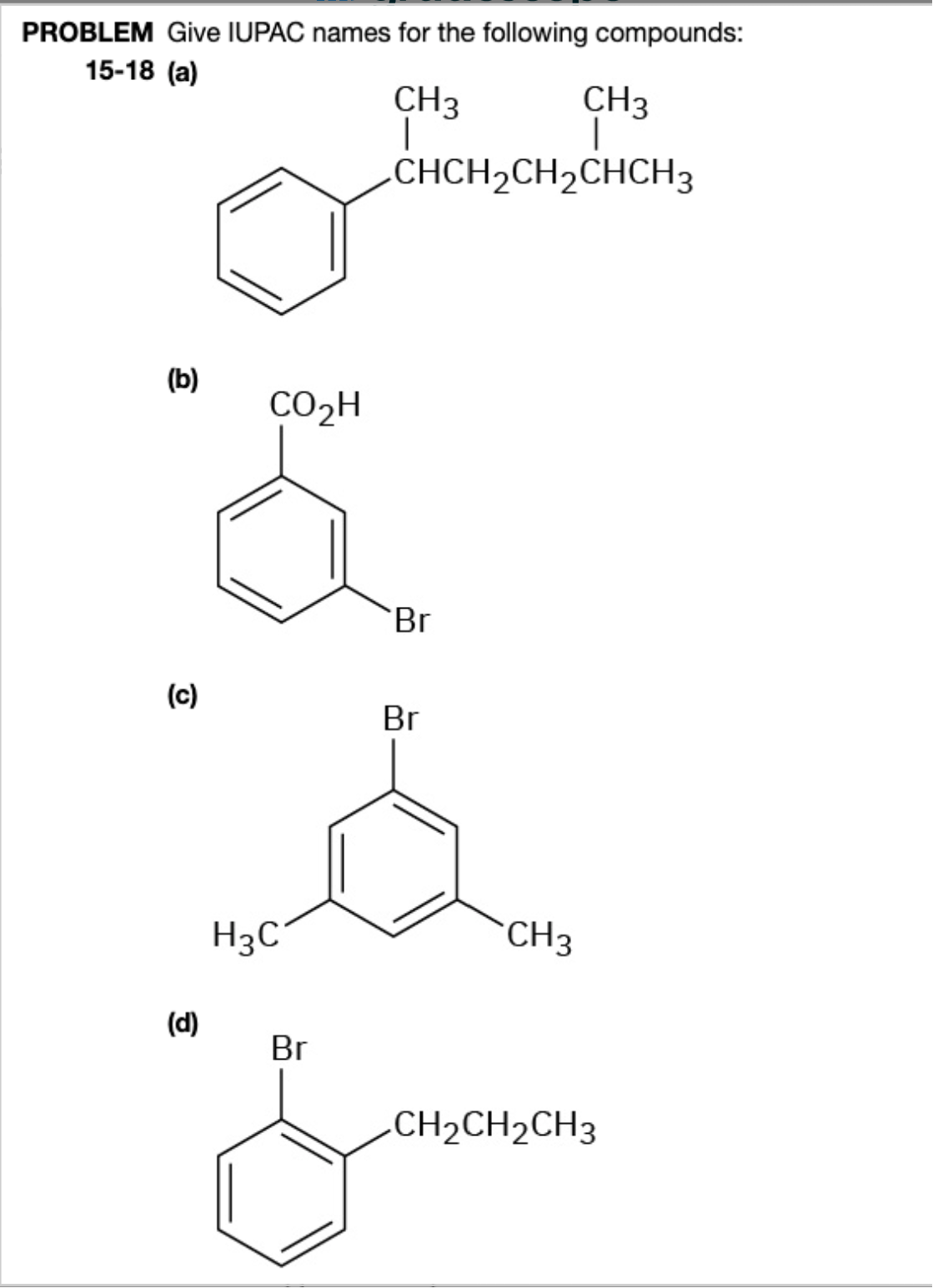 Solved 15 18 ﻿give Iupac Names For The Following Compounds 3295