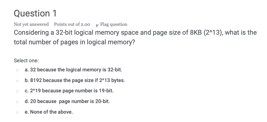 Solved Question 1 Not Yet Answered Points Out Of 2.00 P Flag | Chegg.com