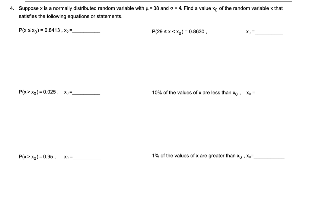 Solved 3. Suppose x is a normally distributed random | Chegg.com