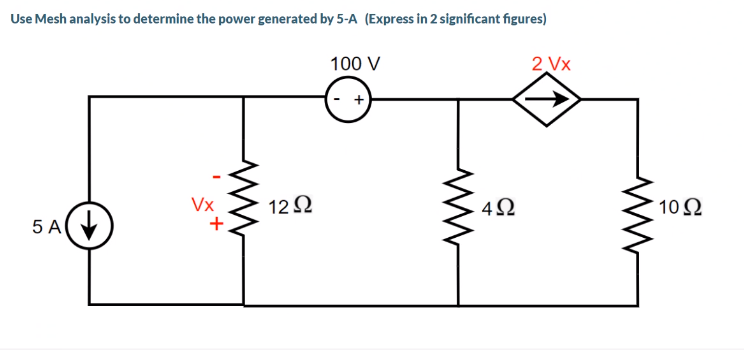 Solved Use Mesh analysis to determine the power generated by | Chegg.com