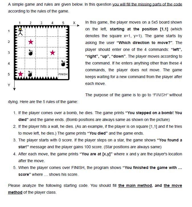 Solved A simple game and rules are given below. In this | Chegg.com
