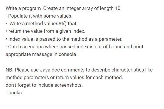 Solved Write a program Create an integer array of length 10. | Chegg.com