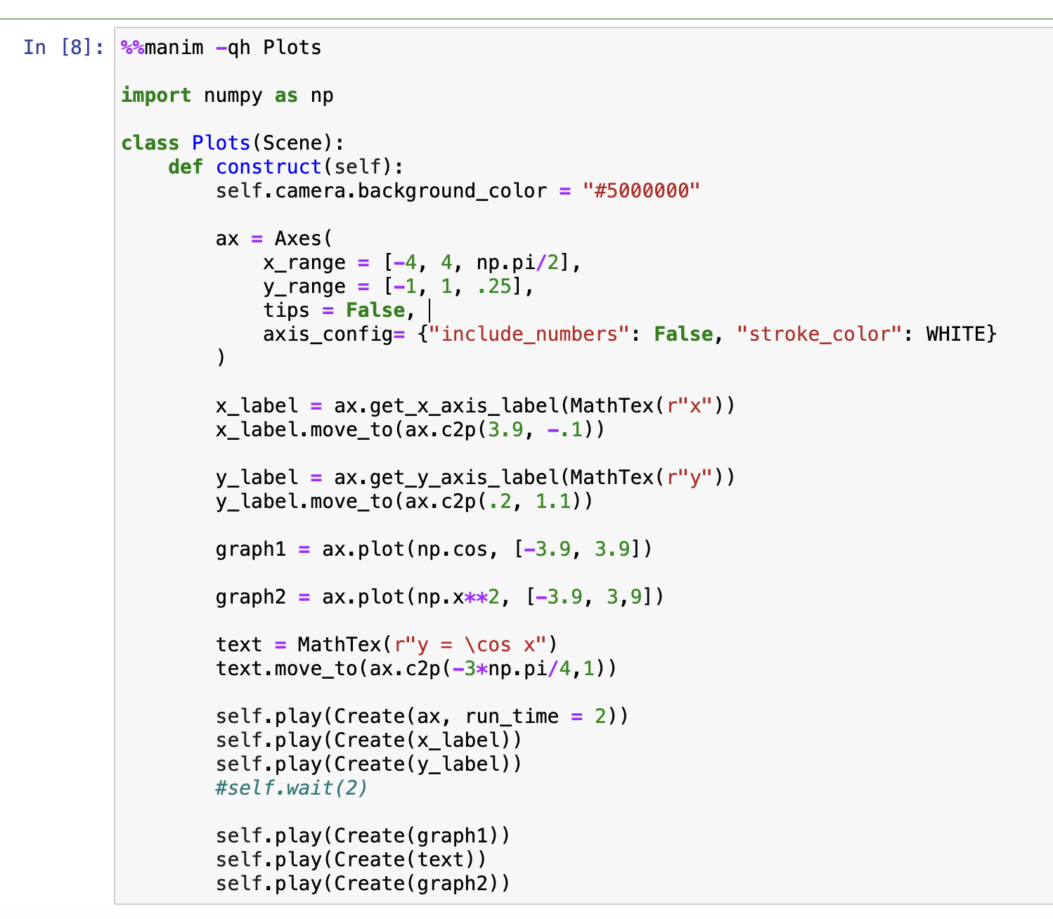 Solved I'm trying to plot two different graphs using Manim | Chegg.com