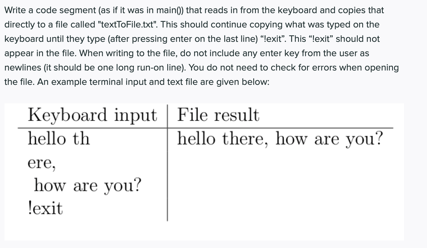 Solved Write a code segment (as if it was in main()) that | Chegg.com