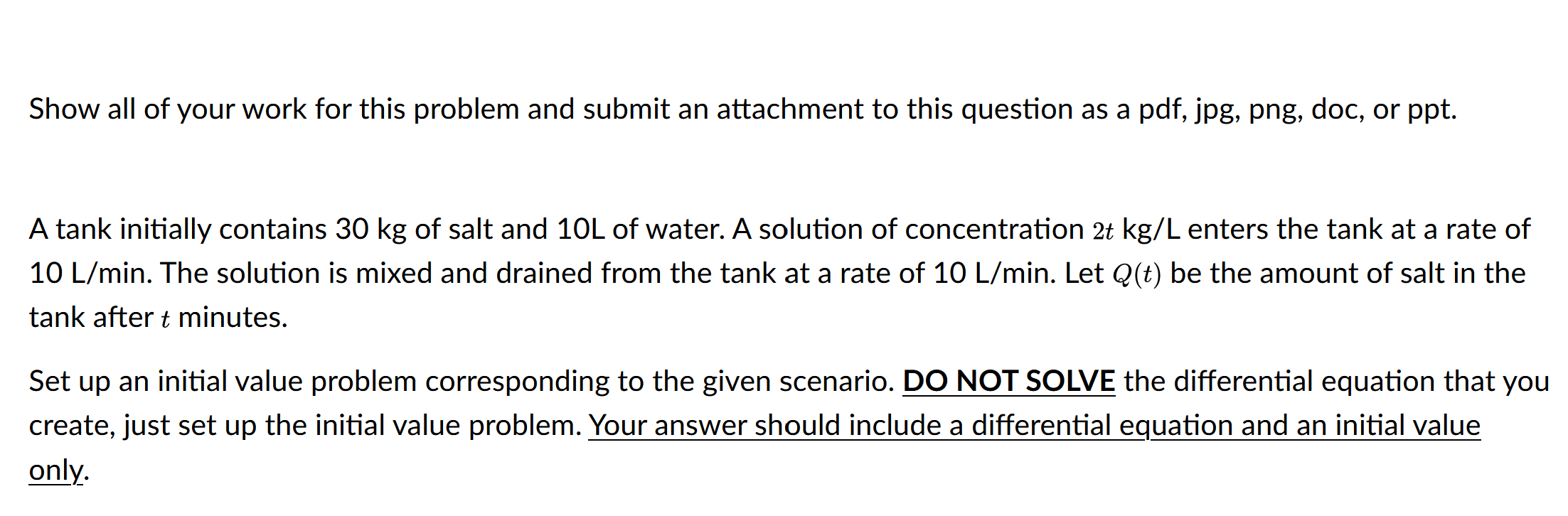 Solved Show all of your work for this problem and submit an | Chegg.com