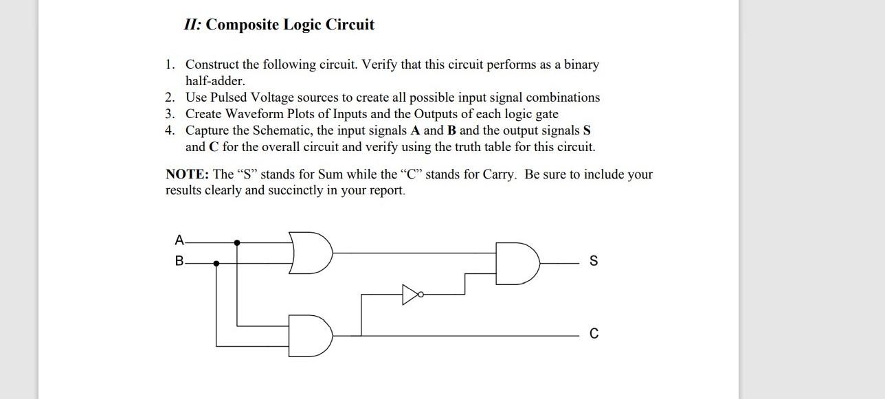 Solved II: Composite Logic Circuit 1. Construct the | Chegg.com