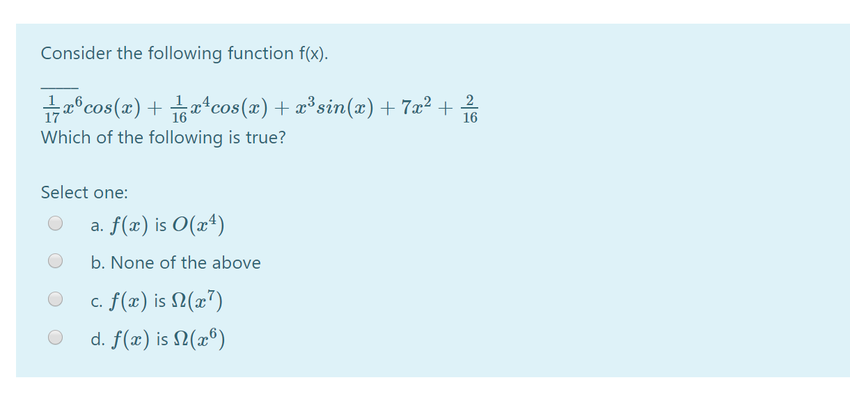 Solved Consider the following function f(x). 1x®cos(x) + 16 | Chegg.com