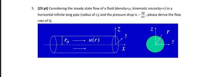 Solved 5. (23 pt) Considering the steady state flow of a | Chegg.com
