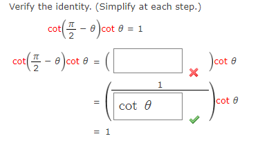 Solved Verify the identity. (Simplify at each step.) \\[ | Chegg.com