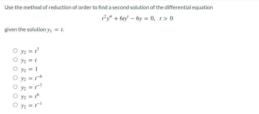 Solved Use the method of reduction of order to find a second | Chegg.com