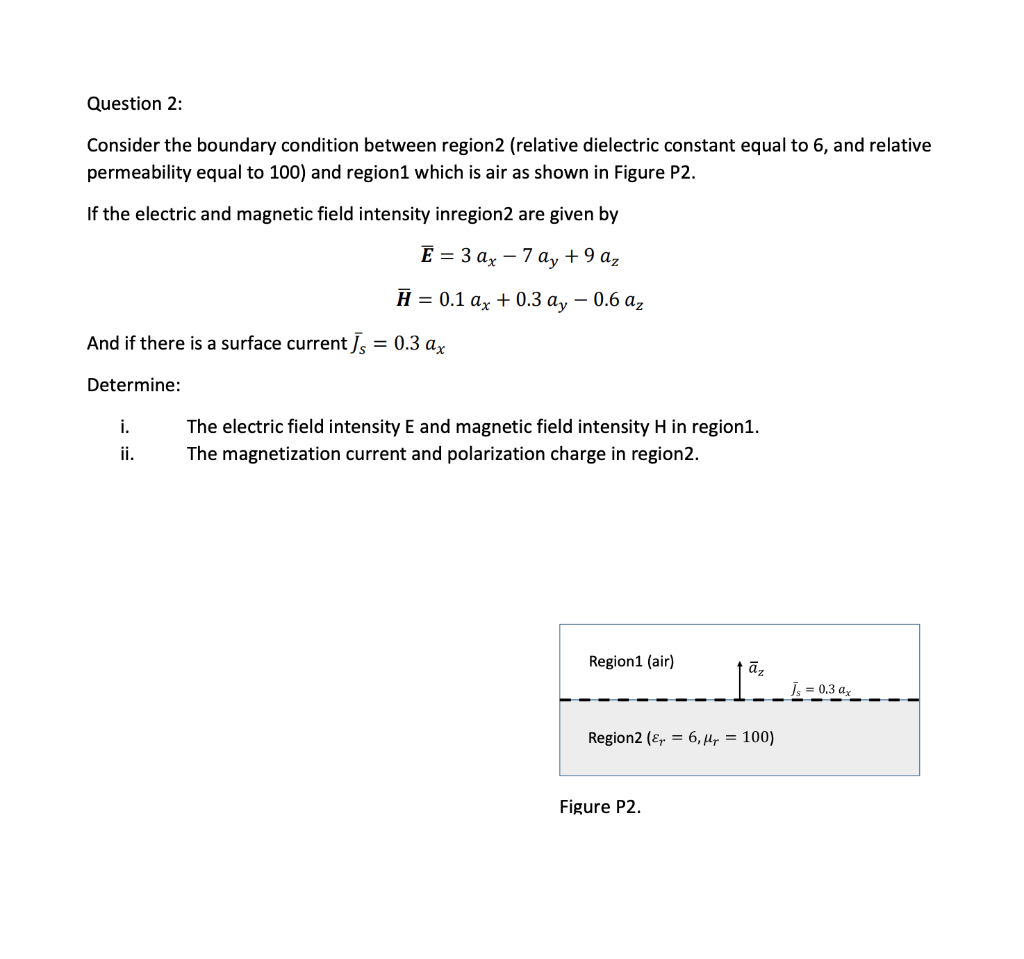 Solved Question 2: Consider The Boundary Condition Between | Chegg.com