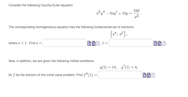 Solved Consider The Following Cauchy-Euler Equation 240 22y" | Chegg.com