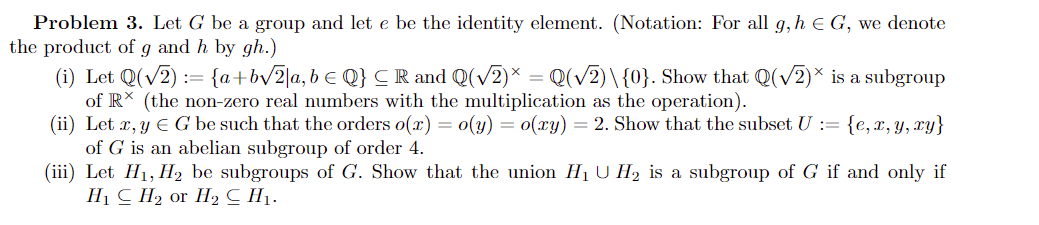 Solved Problem 3. Let G be a group and let e be the identity | Chegg.com