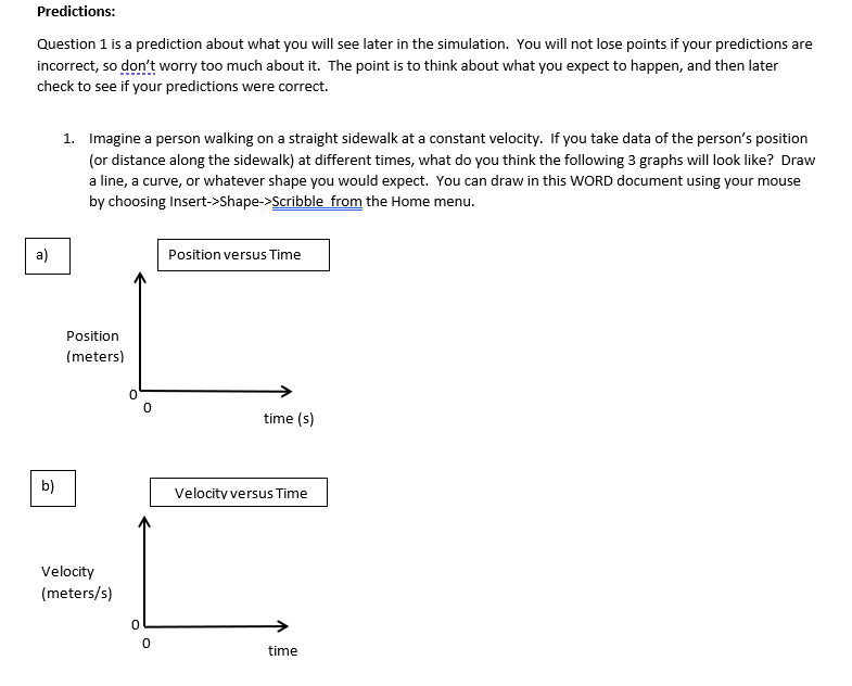 Solved Predictions: Question 1 is a prediction about what | Chegg.com