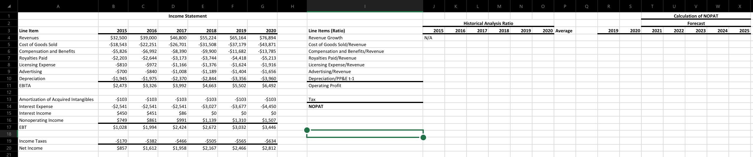 B D E G H L M N O P Q R S T U W х 1 Income Statement | Chegg.com