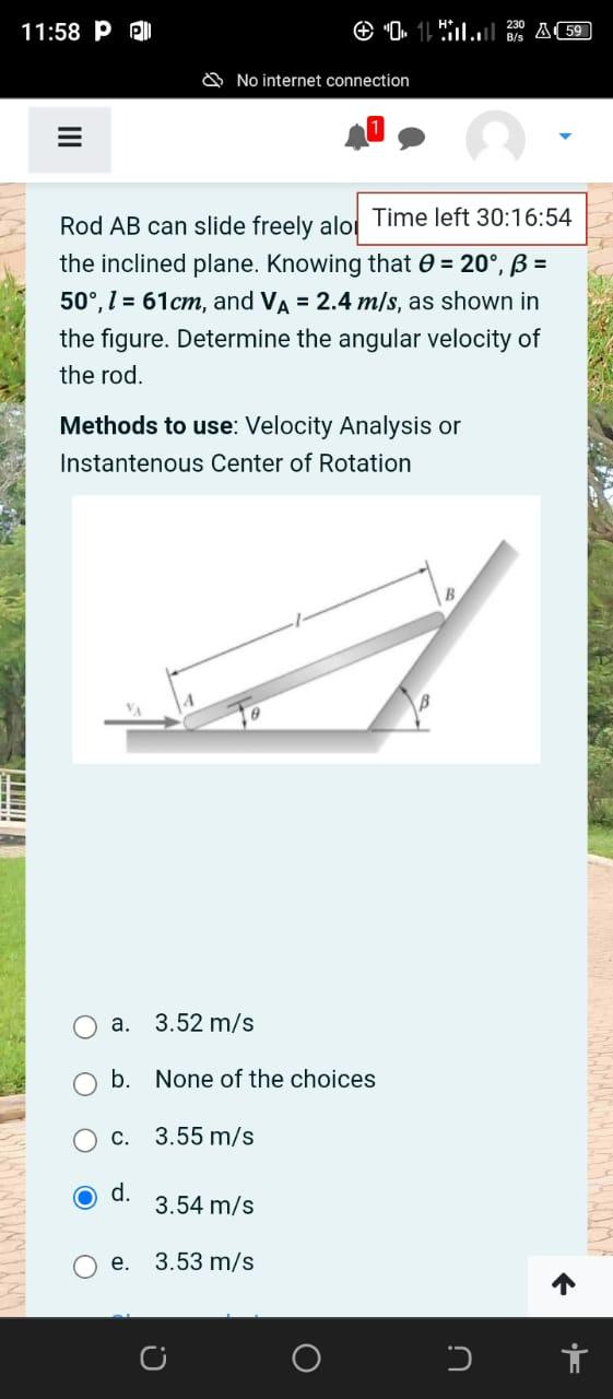 Solved Rod AB Can Slide Freely Alo। The Inclined Plane. | Chegg.com